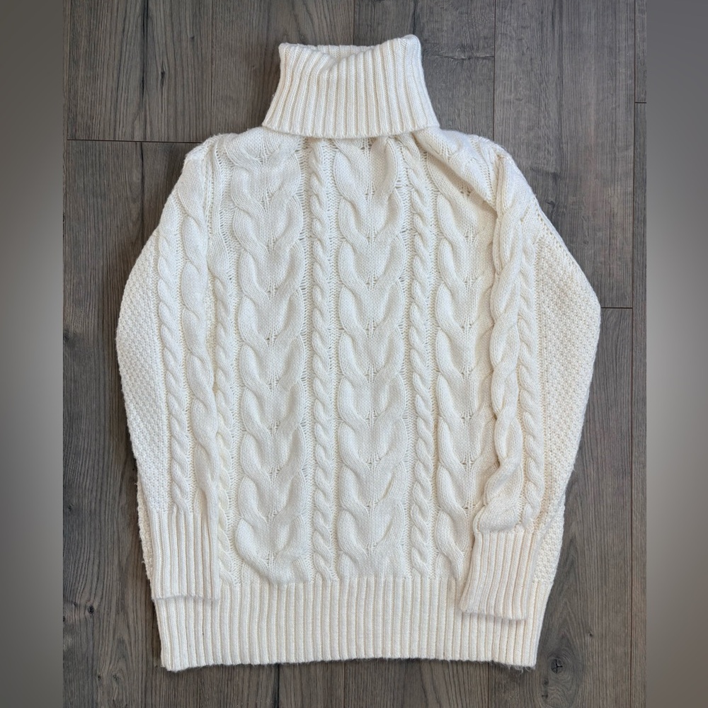 NWT St. Johns Bay‎ Cable Knit Turtleneck XL Chunky Ivory Cozy Classic Relaxed